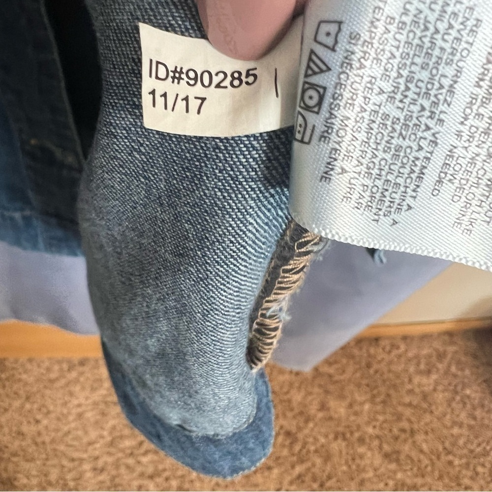 Express denim button down shirt dress size medium, short sleeved EUC - Picture 7 of 9